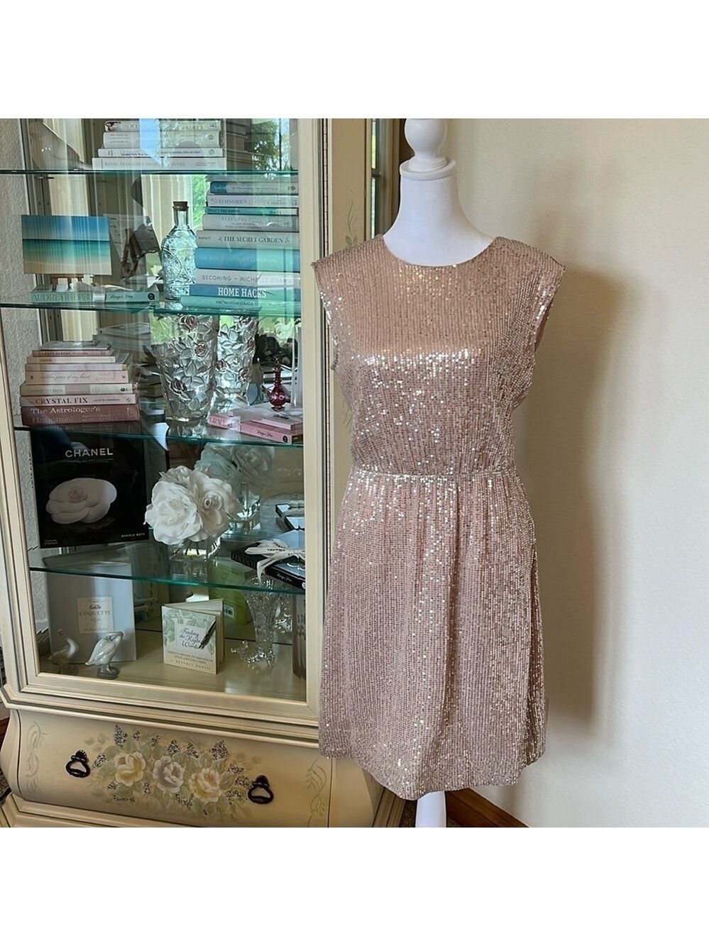 NWOT J. Crew Pale Pink Sequin Dress Size 2